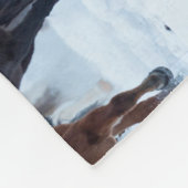 Paarden in de koude fleece deken (Hoek)