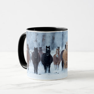 Paarden in de koude mok