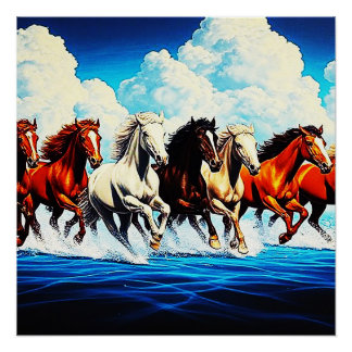 PAARDEN IN DE LUCHT PERFECT POSTER