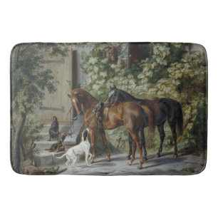 Paarden in de Porch (door Albrecht Adam) Badmat