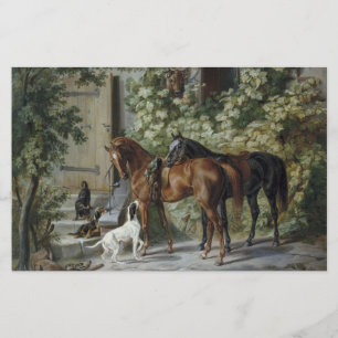 Paarden in de Porch (door Albrecht Adam) Briefpapier