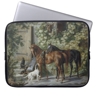 Paarden in de Porch (door Albrecht Adam) Laptop Sleeve