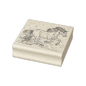 Paarden in de sneeuw 	rubberstempel (Stempel)
