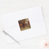 Paarden in de Stables Vierkante Sticker (Envelop)