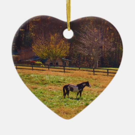 Paarden in de verte keramisch ornament (Voorkant)