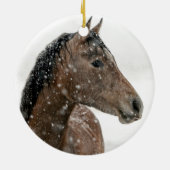 Paarden in de winter keramisch ornament (Achterkant)
