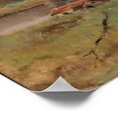 Paarden in een beemdgrado met fijne kunst afdrukke poster (Hoek)