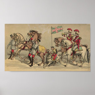 paarden in een circus poster