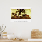 Paarden in een landschap van George Stubbs Poster (Keuken)