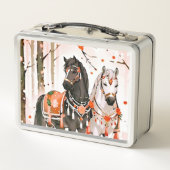 Paarden in een rood bos (Achterkant)