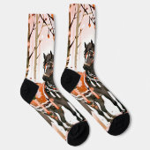 Paarden in een rood bos sokken (Rechts)