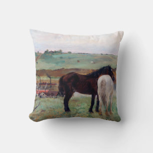 Paarden in een weide, Edgar Degas Kussen