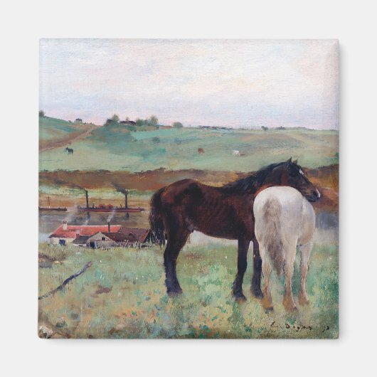 Paarden in een weide, Edgar Degas Magneet (Voorkant)