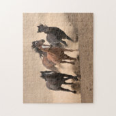 Paarden in Herfst II Legpuzzel (Verticaal)