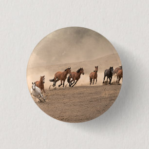 Paarden in Herfst II Ronde Button 3,2 Cm