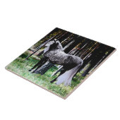 "Paarden in het bos" Tegeltje (Zijkant)