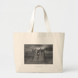Paarden in het koraal grote tote bag