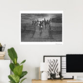 Paarden in het koraal poster (Thuiskantoor)