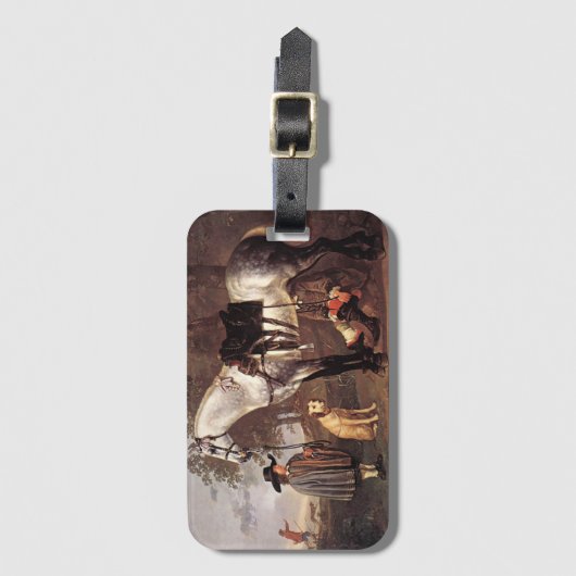 Paarden in het landschap Aelbert Cuyp Bagagelabel (Voorkant (verticaal))