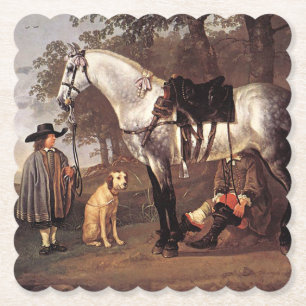 Paarden in het landschap Aelbert Cuyp Kartonnen Onderzetters