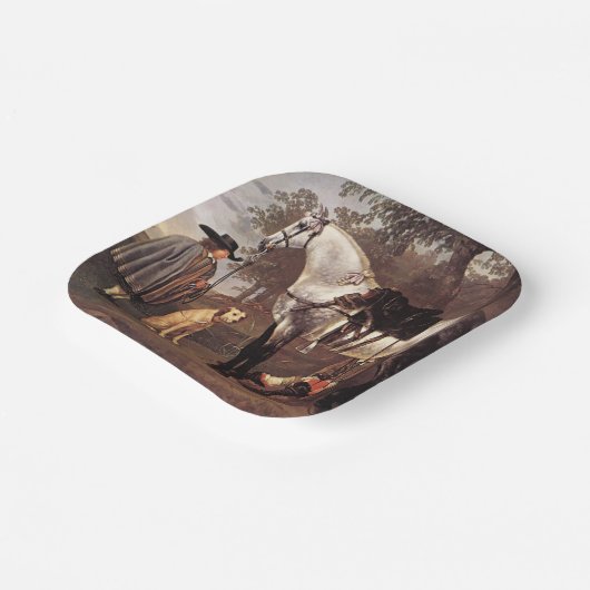 Paarden in het landschap Aelbert Cuyp Papieren Bordje (Gebogen)