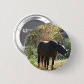 Paarden in het najaar ronde button 5,7 cm (Voorkant /achterkant)