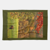 Paarden in het najaar theedoek (Horizontaal)