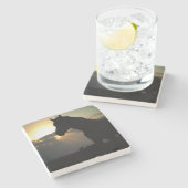 Paarden in het Sunset Onderzetter (Zijkant)