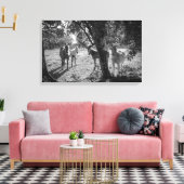 Paarden in het veld canvas afdruk (Insitu (Woonkamer))