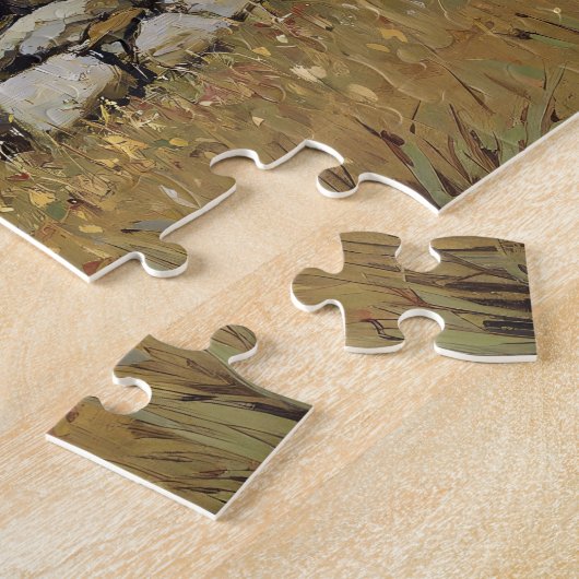 Paarden in het veld Rustiek Boerderij Legpuzzel (Zijkant)