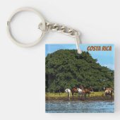 Paarden in het water - Costa Rica Sleutelhanger (voorkant)
