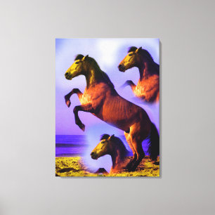 Paarden in het zand der tijd kunst canvas afdruk