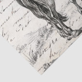 Paarden in paashek Franse ontkoppeling van script Tissuepapier (Detail)