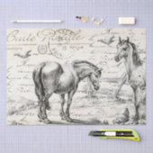 Paarden in paashek Franse ontkoppeling van script Tissuepapier (Craft)