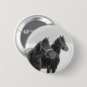 Paarden in Snowfall Ronde Button 5,7 Cm (Voorkant /achterkant)