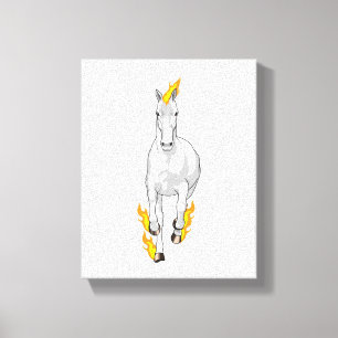 Paarden in vlam canvas afdruk