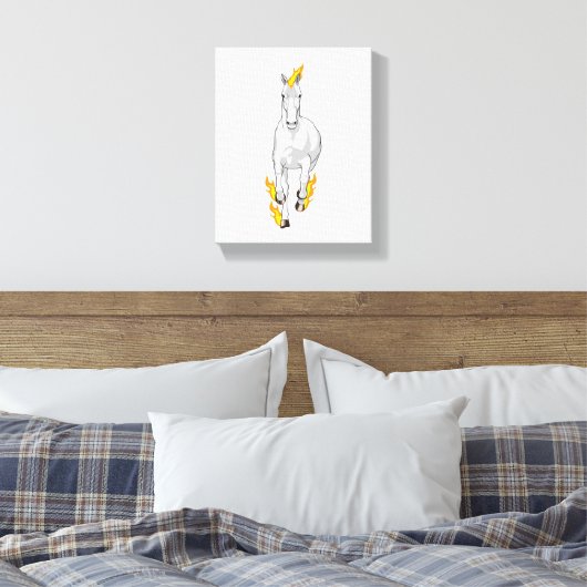Paarden in vlam canvas afdruk (Insitu (Slaapkamer))