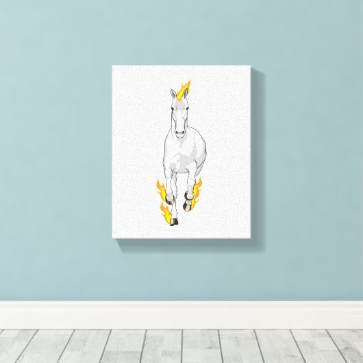 Paarden in vlam canvas afdruk (Insitu (Houten vloer))