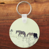 Paarden in Winter Sleutelhanger (Voorkant)