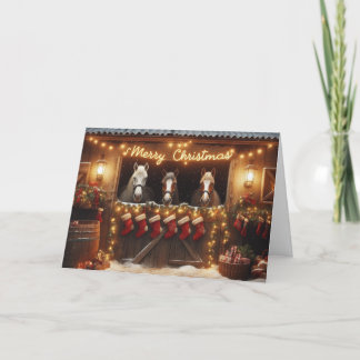 Paarden Kerst wenskaarten. Feestdagen Kaart