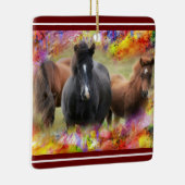 Paarden Kleurrijk keramisch Ornament (Rechts)