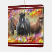 Paarden Kleurrijk keramisch Ornament (Links)
