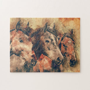 Paarden Kunstmatige Waterverf schilderen decoratie Legpuzzel