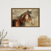 Paarden Kunstwerk Foto Poster (Keuken)
