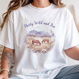 Paarden Landschap Mijlpaal Verjaardag T-shirt