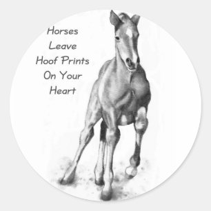 Paarden laten hoofdafdrukken op je hart achter: Po Ronde Sticker