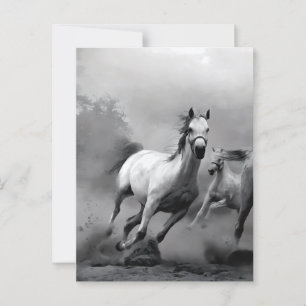 Paarden lopen briefkaart