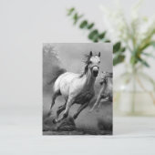 Paarden lopen briefkaart (Staand voorkant)