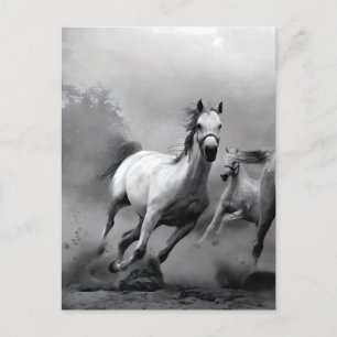 Paarden lopen feestdagenkaart