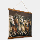 Paarden lopen hangend wandkleed (Gebogen)
